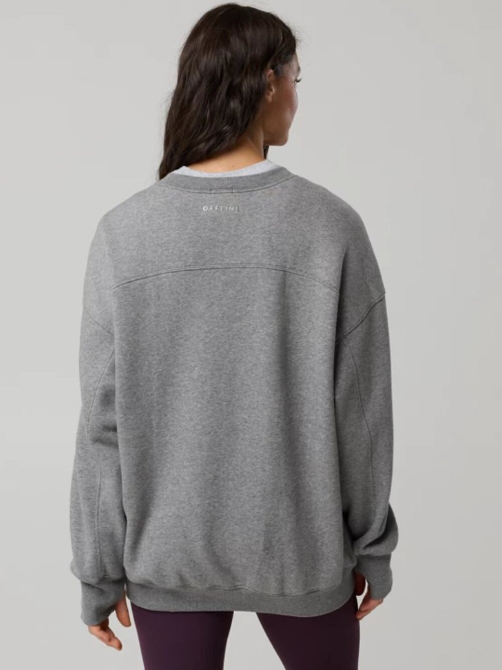 OFFLINE By Aerie Cloud Fleece Oversized Crewneck Sweatshirt in Gray Size L - Picture 2 of 14